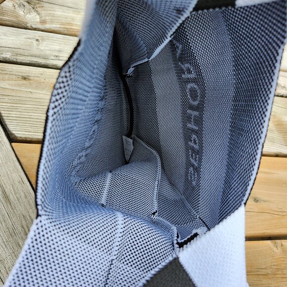 SEPHORA Black & White Stripe Knitted Tote Shopping Bag Limited Edition 8"x13.5" - Picture 2 of 4